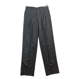 NEW vtg 90s‎ Mark Alexander 36 Unhemmed Charcoal 100% Wool Dress Pants Pleated